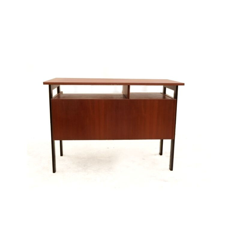 Bureau vintage moderniste en bois, 1960-1970