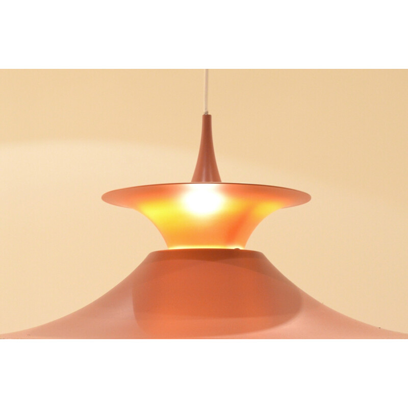 Føg & Morup "Radius" hanging lamp in orange metal, Eric BALSLEV - 1960s