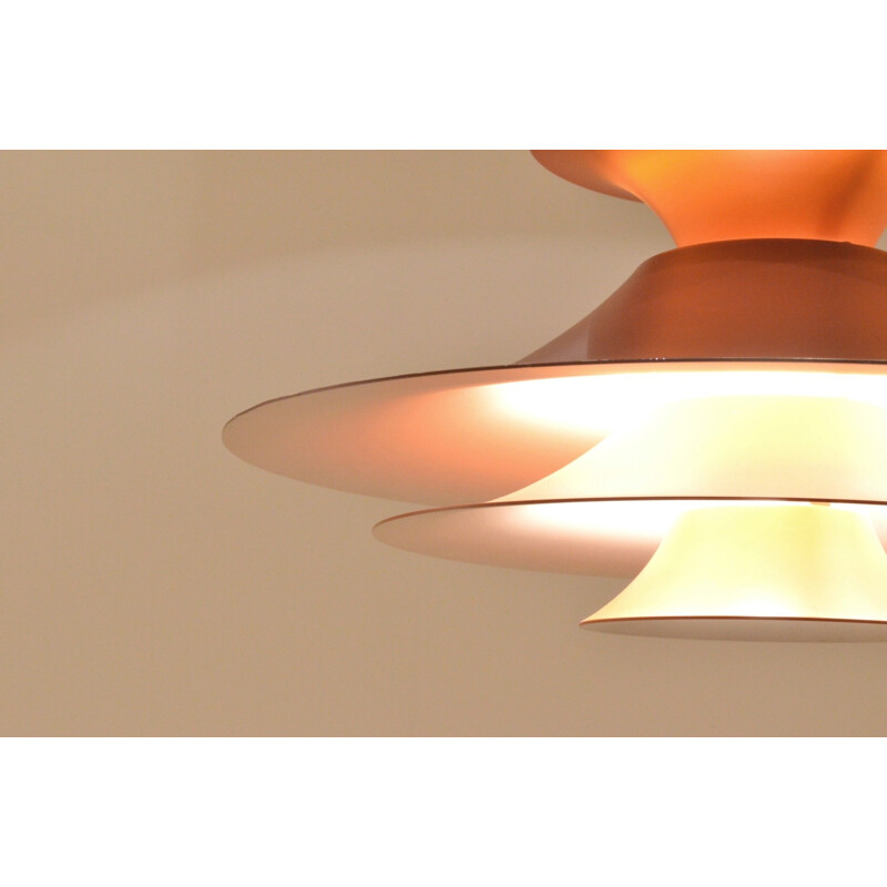 Føg & Morup "Radius" hanging lamp in orange metal, Eric BALSLEV - 1960s