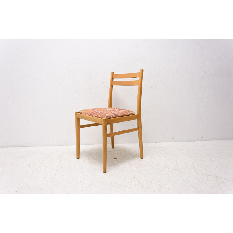Set of 4 mid century beechwood dining chairs, Czechoslovakia 1960s