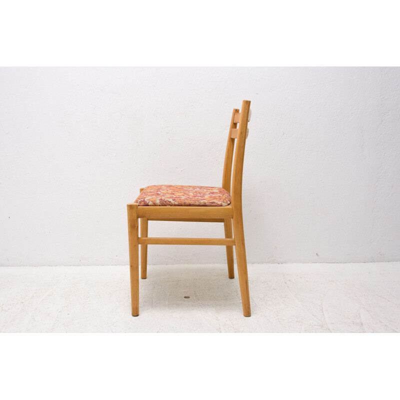 Juego de 4 sillas vintage de madera de haya, Checoslovaquia 1960