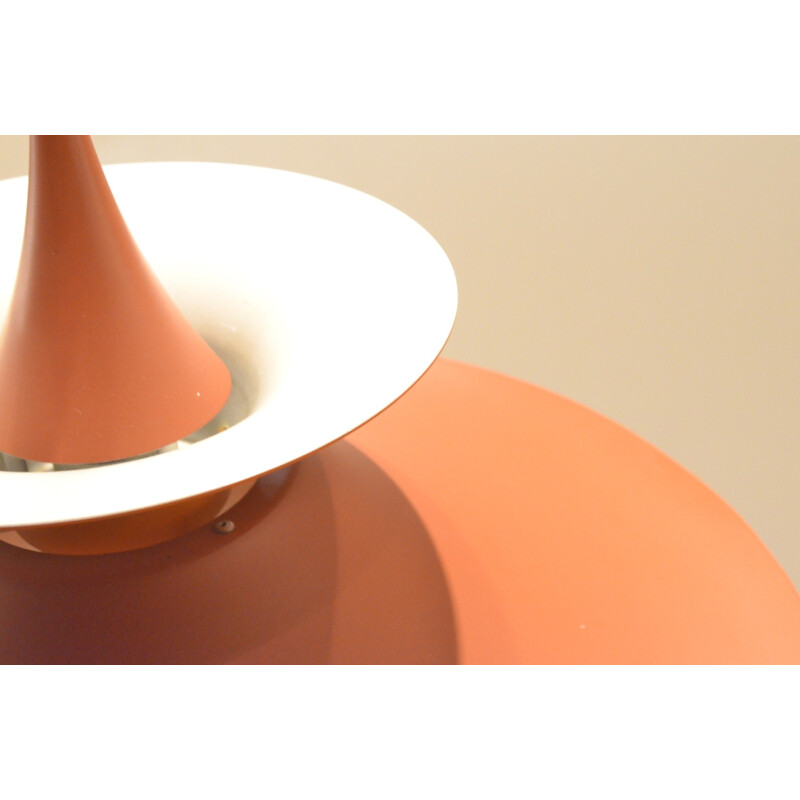 Føg & Morup "Radius" hanging lamp in orange metal, Eric BALSLEV - 1960s