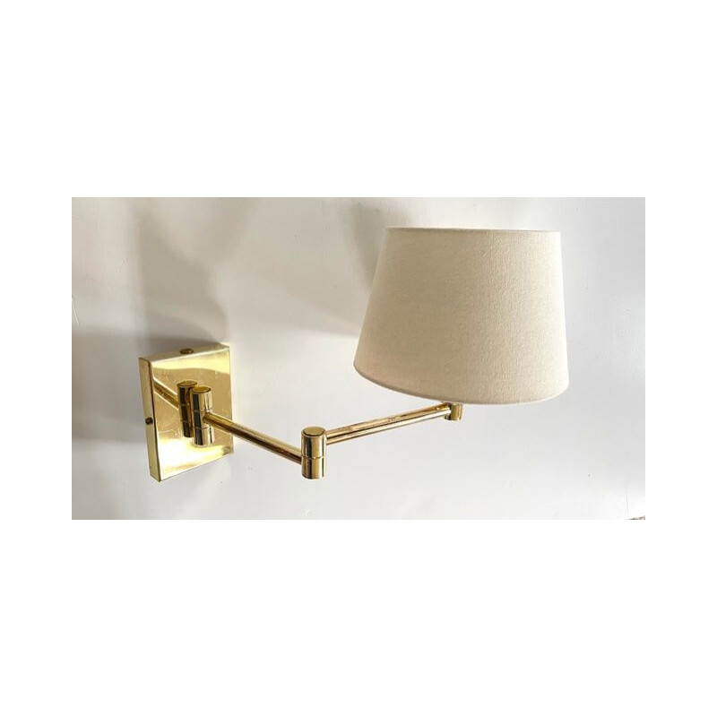 Vintage articulated brass wall lamp
