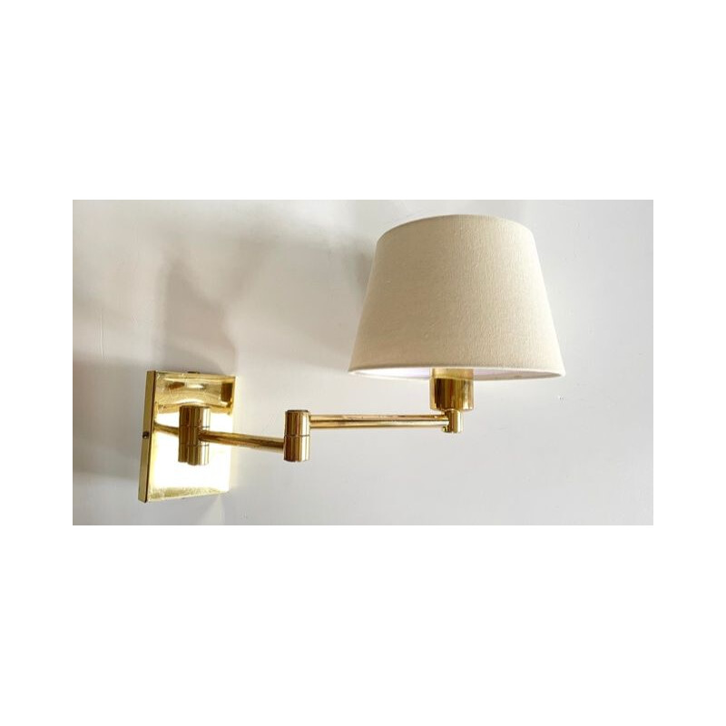 Vintage articulated brass wall lamp