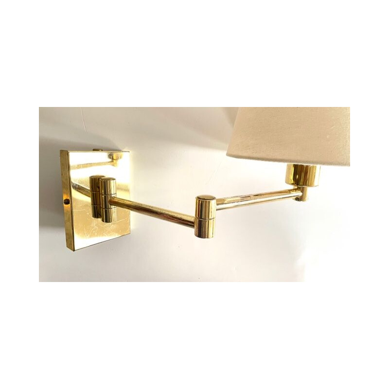 Vintage articulated brass wall lamp