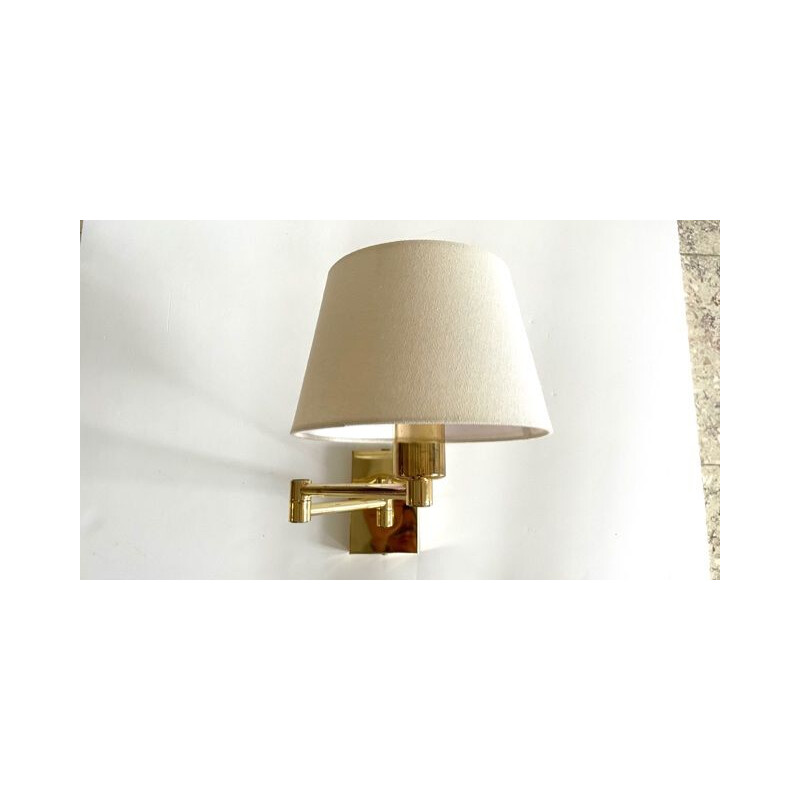 Vintage articulated brass wall lamp