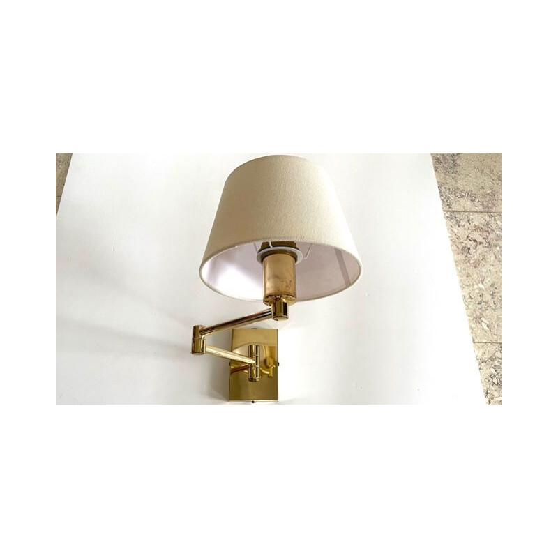 Vintage articulated brass wall lamp