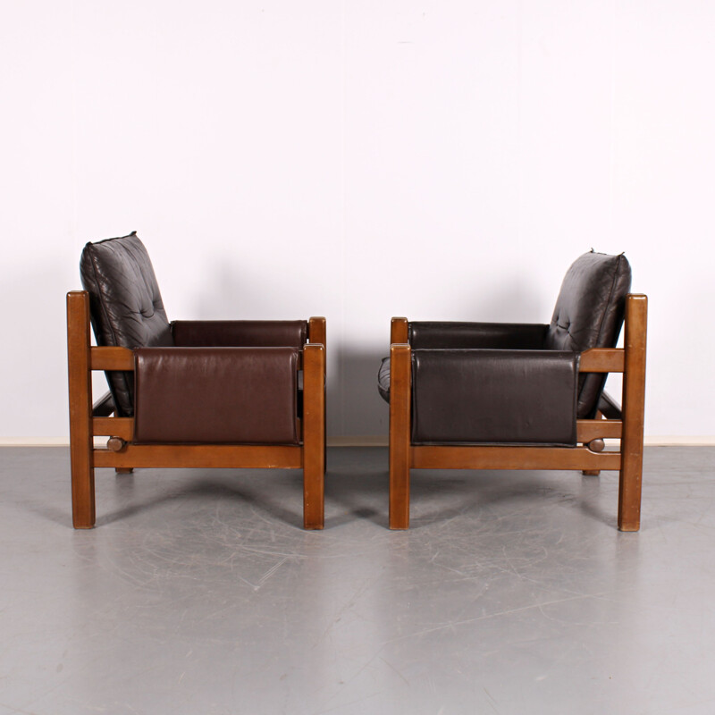 Pair of vintage armchairs by Ton