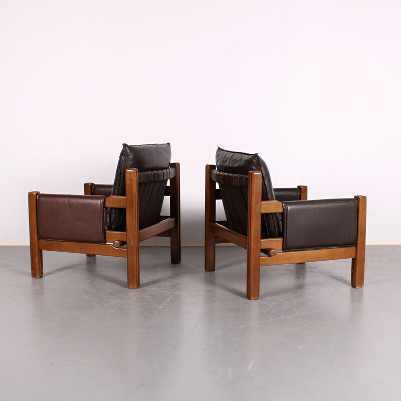 Pair of vintage armchairs by Ton