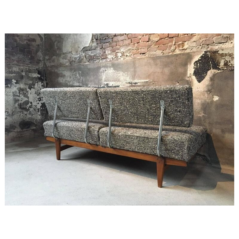 "Stella" daybed in wood and fabric, Wilhelm KNOLL - 1950s