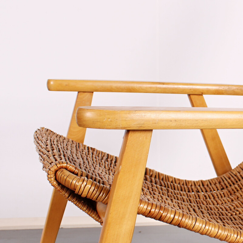 Cadeira de baloiço de madeira Vintage por Úluv