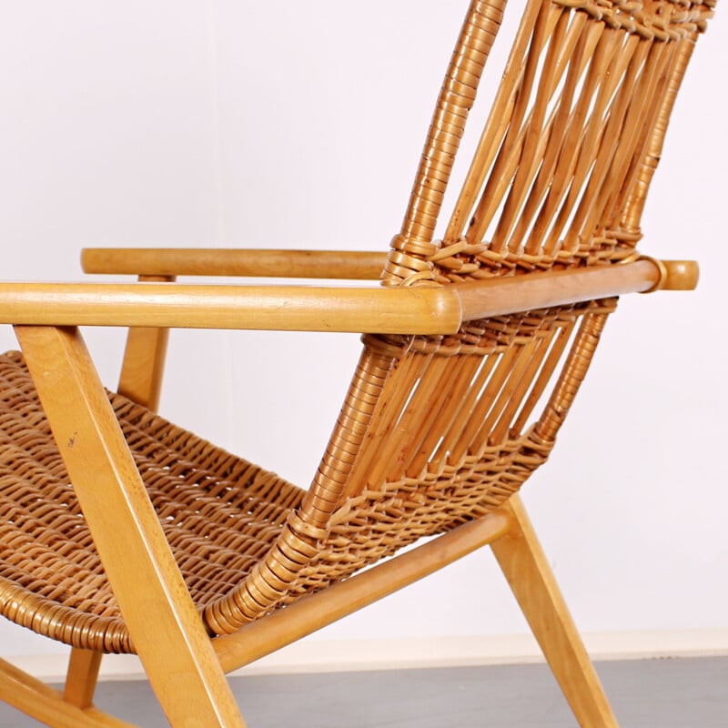 Cadeira de baloiço de madeira Vintage por Úluv