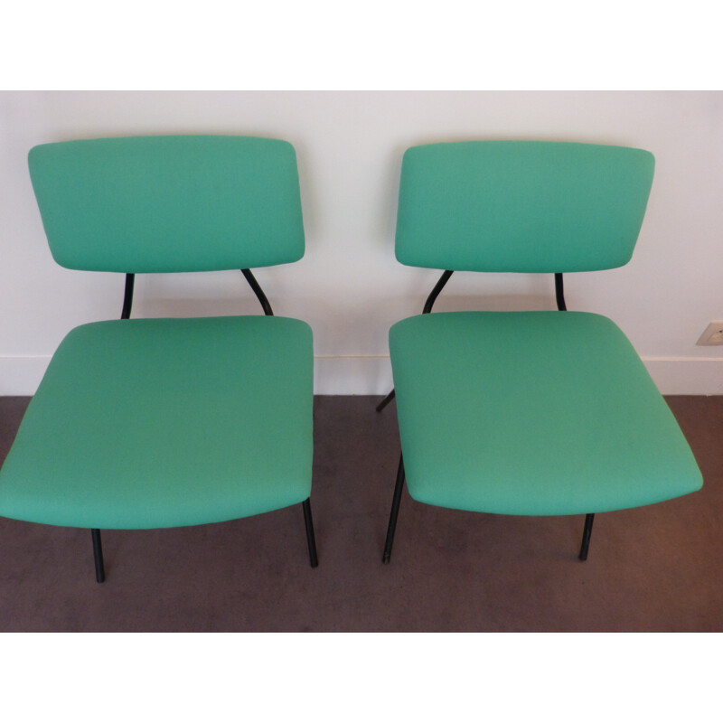 Set of 4 compass chairs, Pierre GUARICHE - 1950s