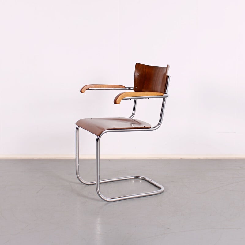 Vintage tubular dining chair by Mart Stam