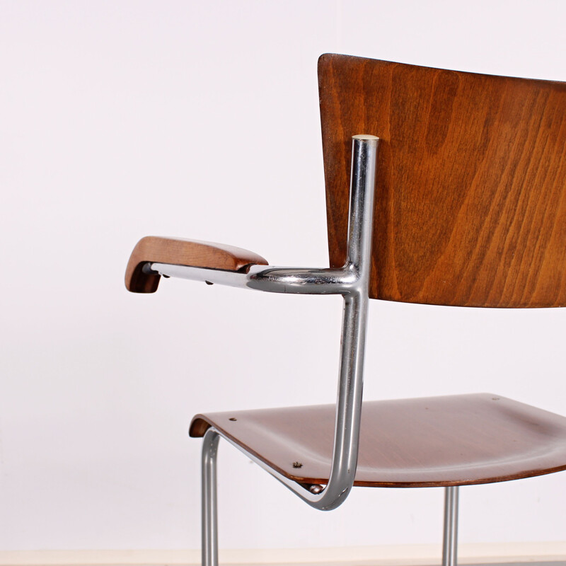 Vintage tubular dining chair by Mart Stam