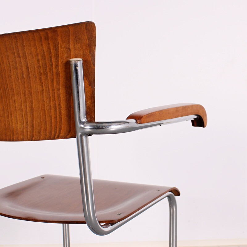 Vintage tubular dining chair by Mart Stam