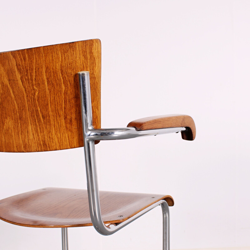 Vintage tubular dining chair by Mart Stam