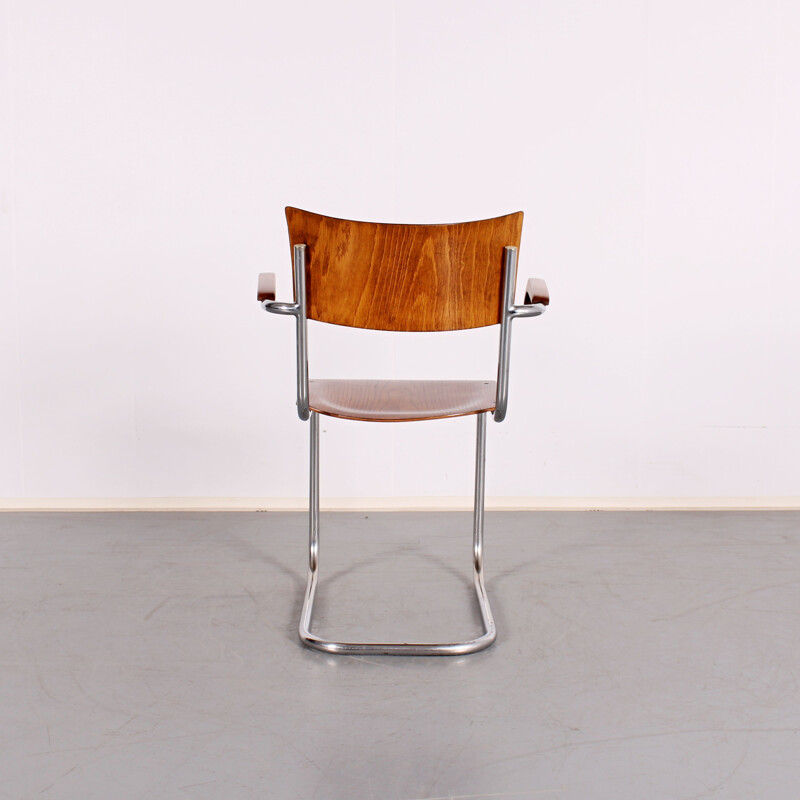 Vintage tubular dining chair by Mart Stam