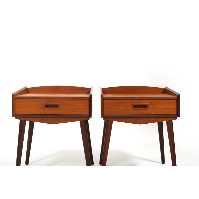 Pair of vintage Danish night stands in teak by Uhrhøj Møbelfabrik, 1950s