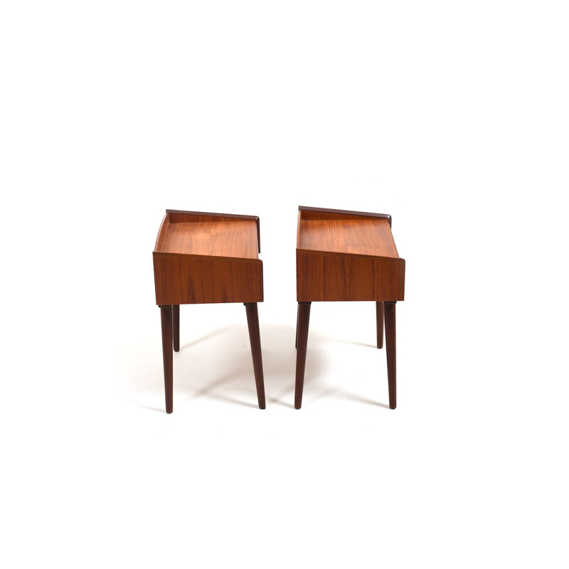 Pair of vintage Danish night stands in teak by Uhrhøj Møbelfabrik, 1950s