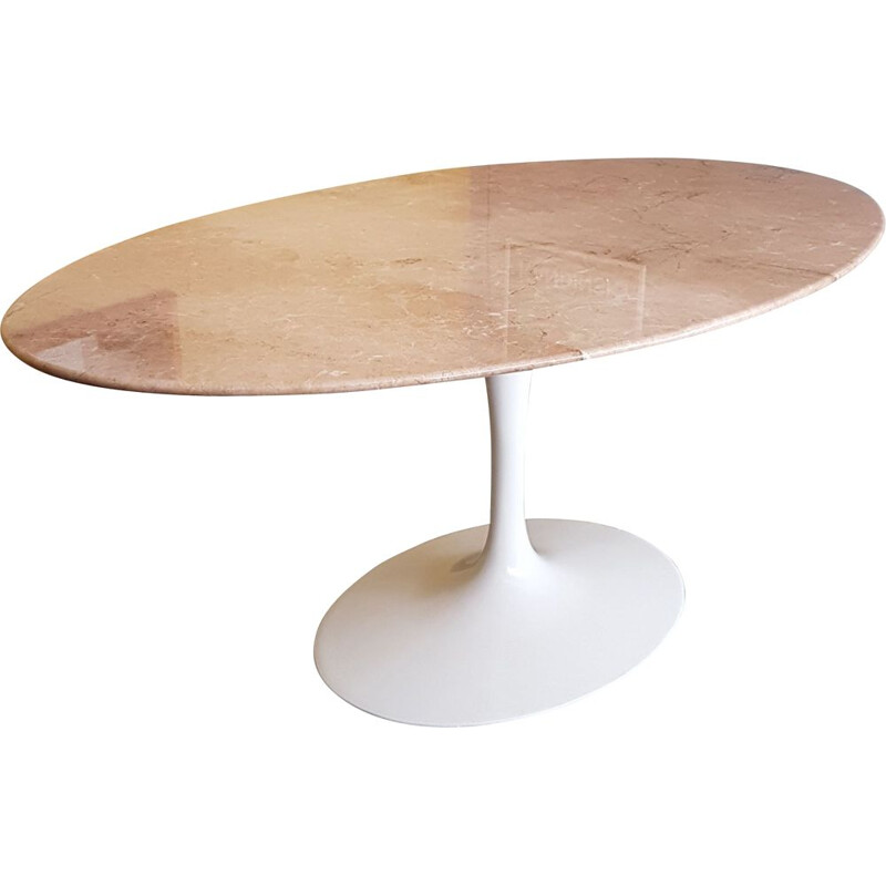 Vintage marble tulip table by Maurice Burke for Arkana, 1970