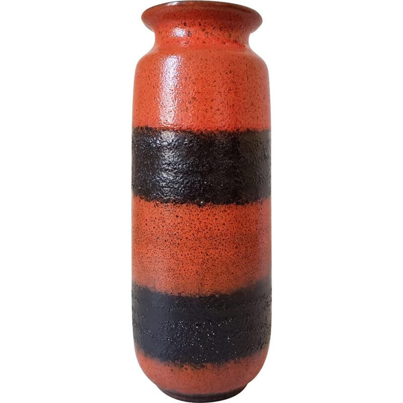 Vintage rode en zwarte vaas, Duitsland 1960-1970