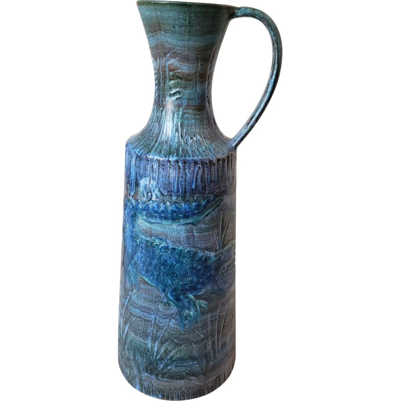 Vintage vaso de cerâmica vidrado por Cocéram, Bélgica 1960