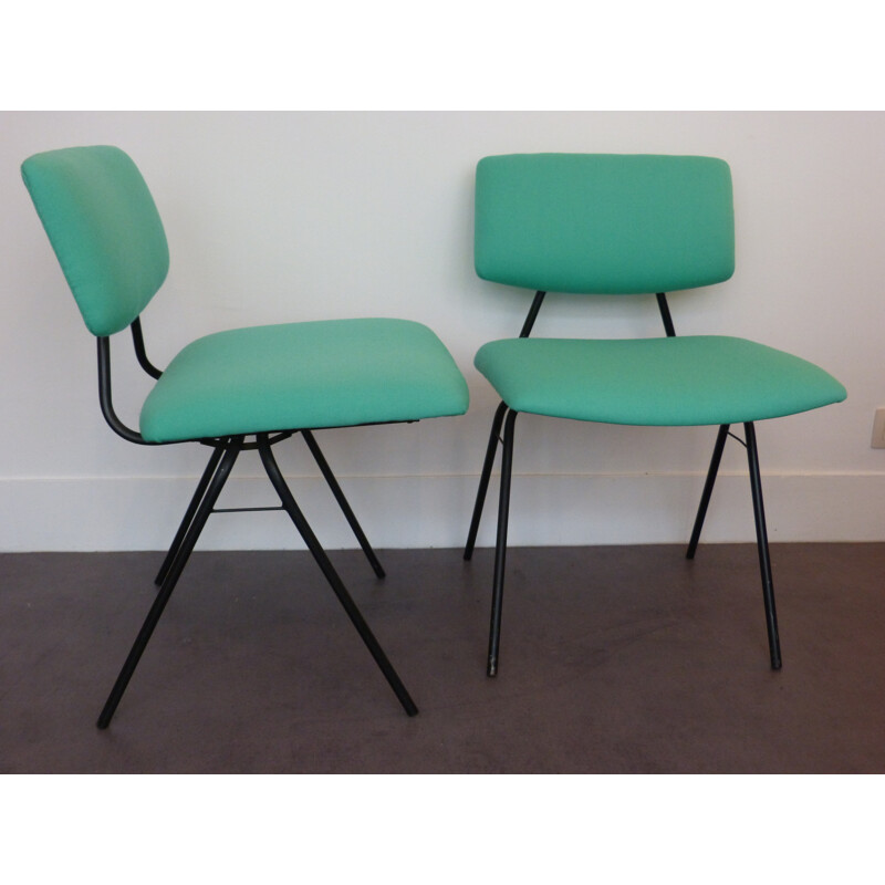 Set of 4 compass chairs, Pierre GUARICHE - 1950s