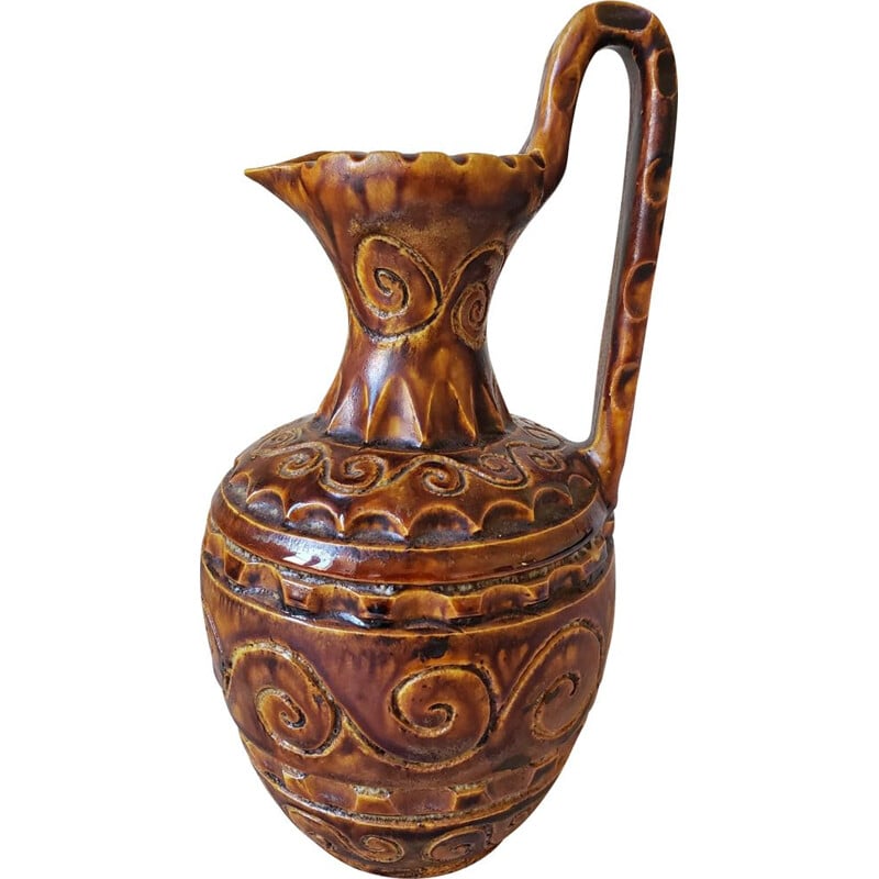Vintage ceramic pitcher by Huguette Bessone, 1960