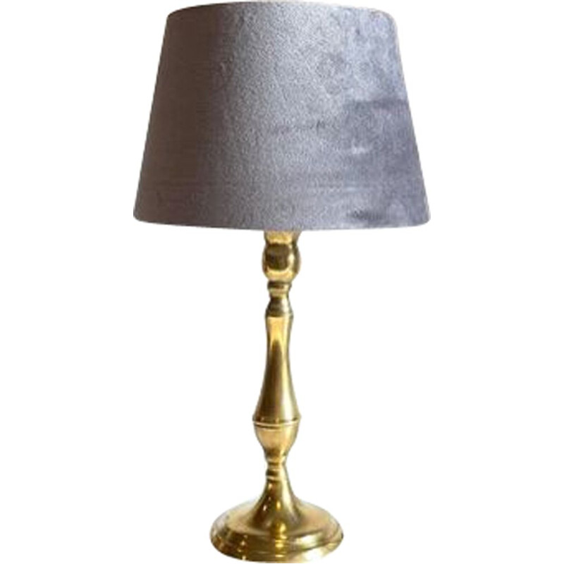 Vintage lamp in solid brass and velvet