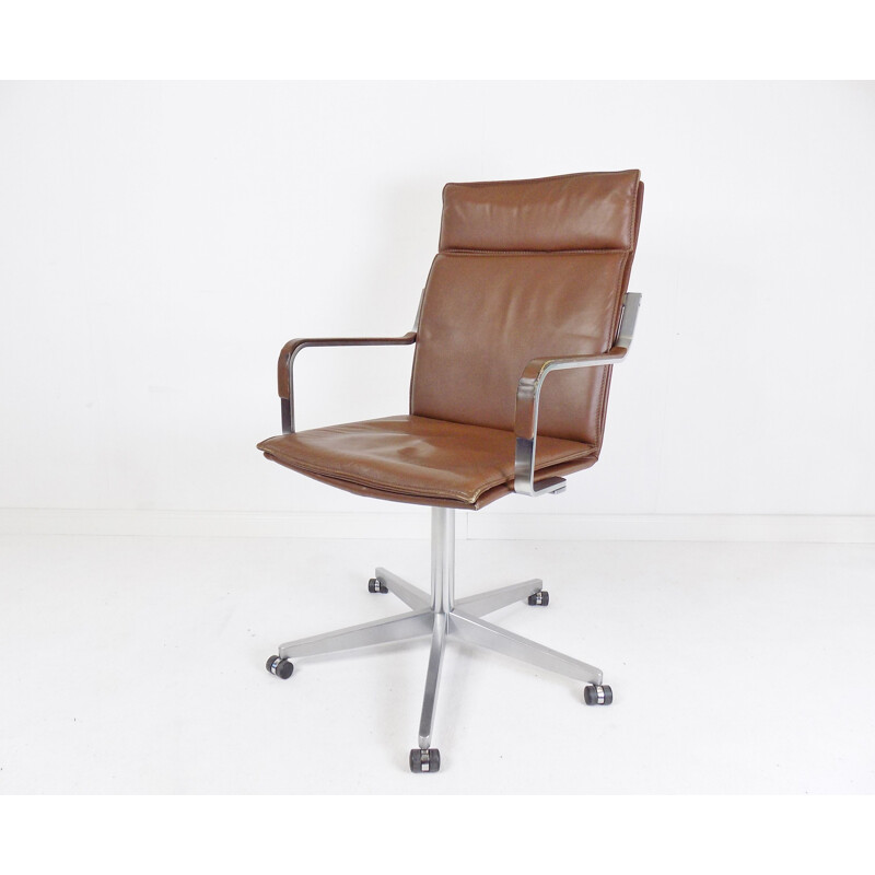 Vintage Art Collection leather office chair by Rudolf Glatzel for Knoll