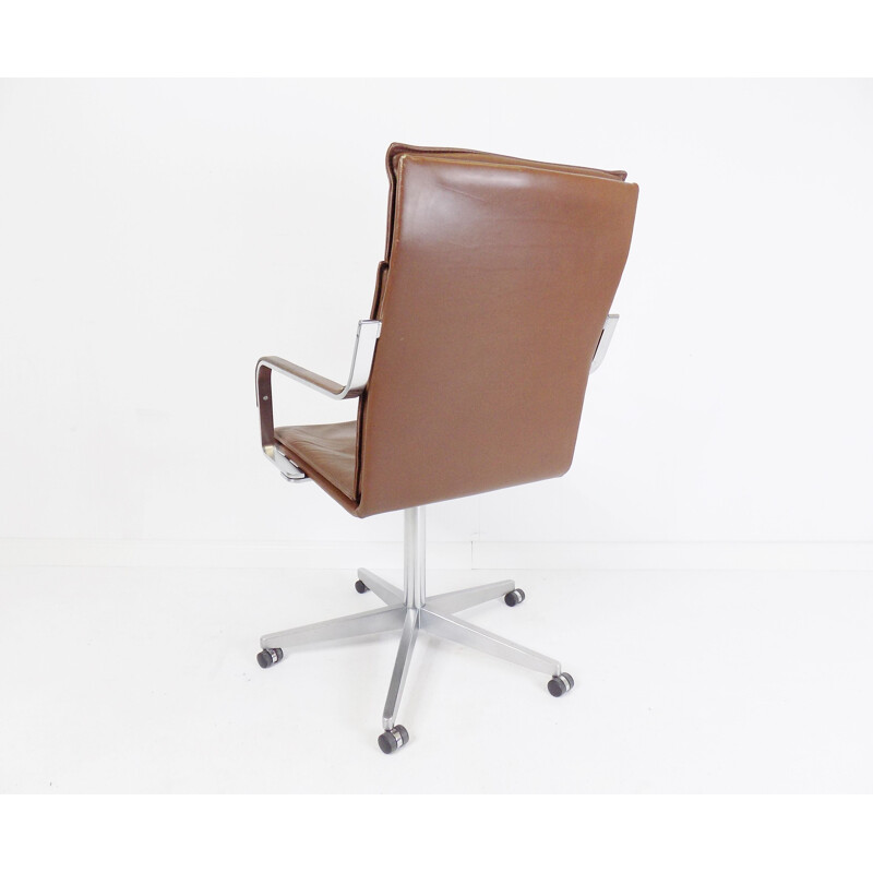 Vintage Art Collection leather office chair by Rudolf Glatzel for Knoll