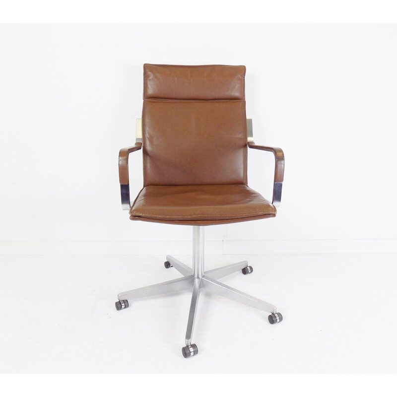 Vintage Art Collection leather office chair by Rudolf Glatzel for Knoll