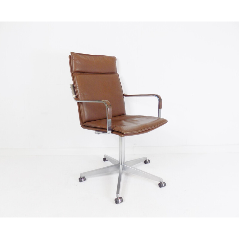 Vintage Art Collection leather office chair by Rudolf Glatzel for Knoll