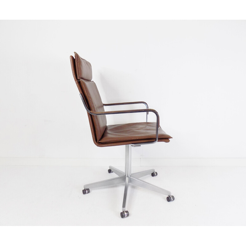 Vintage Art Collection leather office chair by Rudolf Glatzel for Knoll