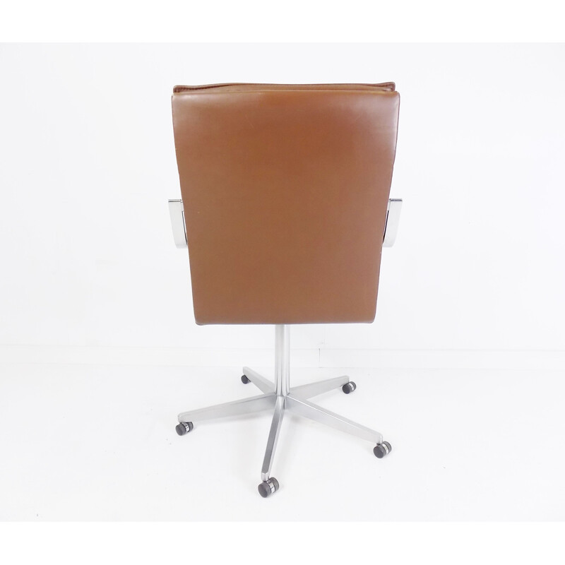 Vintage Art Collection leather office chair by Rudolf Glatzel for Knoll