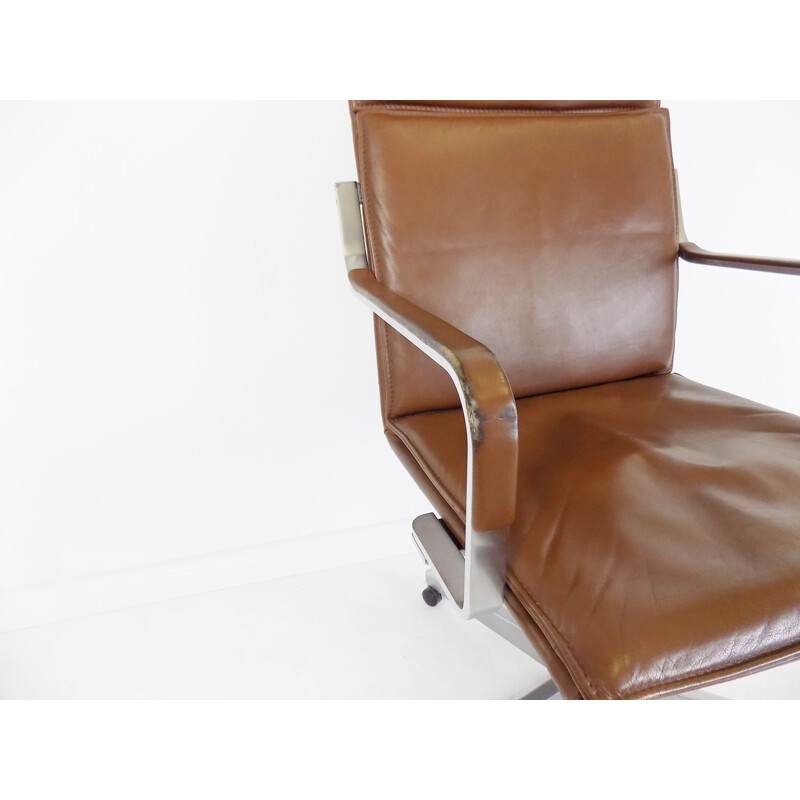 Vintage Art Collection leather office chair by Rudolf Glatzel for Knoll