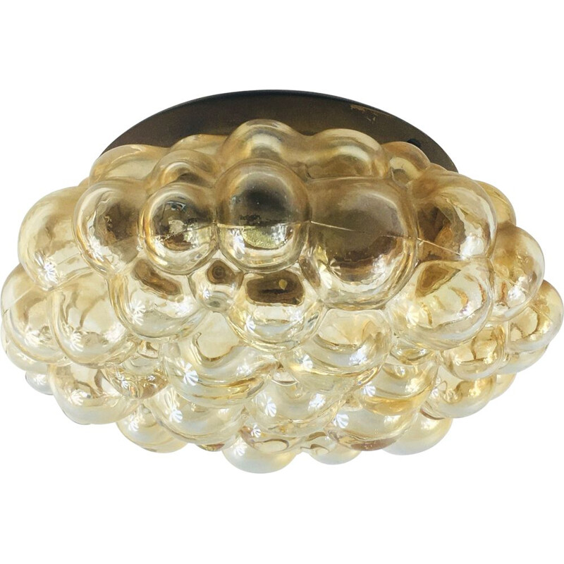 Mid-century amber bubble ceiling lamp by Helena Tynell for Limburg, Germany 1970s