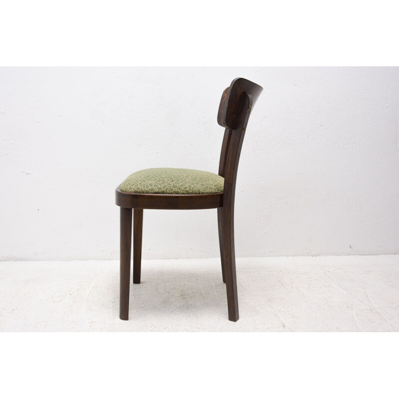 Satz von 4 Vintage-Stühlen aus Nussbaum von Thonet, Tschechoslowakei 1950