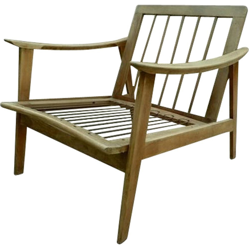 Fauteuil boomerang scandinave vintage, 1950-1960