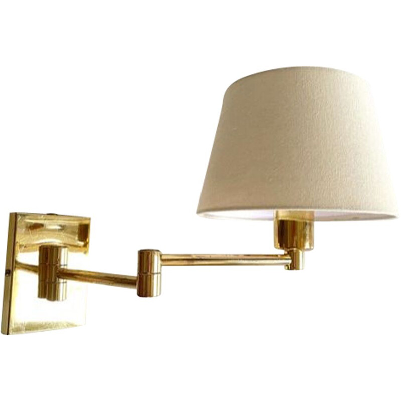 Vintage articulated brass wall lamp