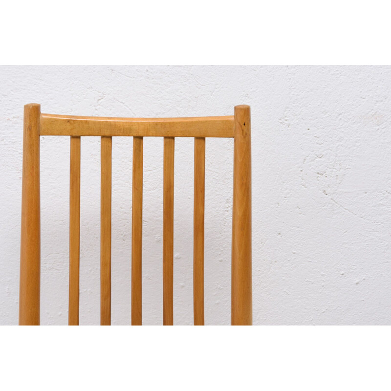 Paire de chaises vintage en bois de hêtre et tissu par Tatra nabytok, Tchécoslovaquie 1960