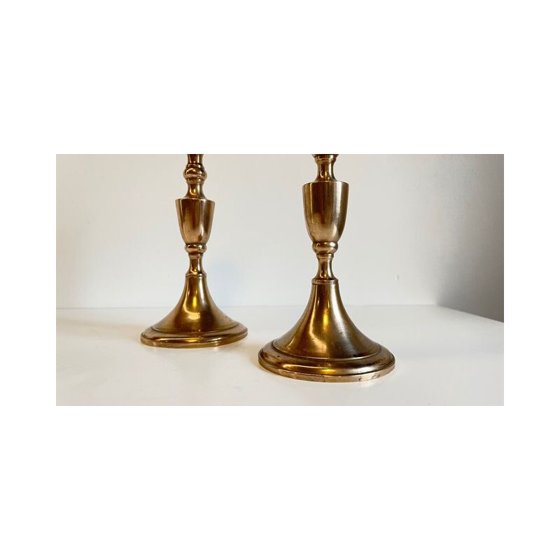 Pair of Scandinavian vintage candlesticks by Scandia Malm, Sweden