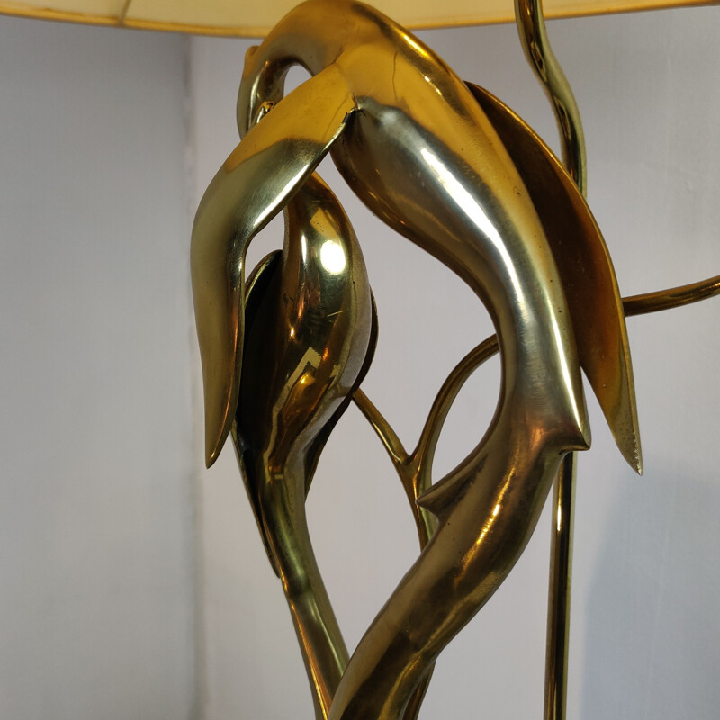 Lampe de table vintage à sculpture en laiton par Regina, Italie 1970