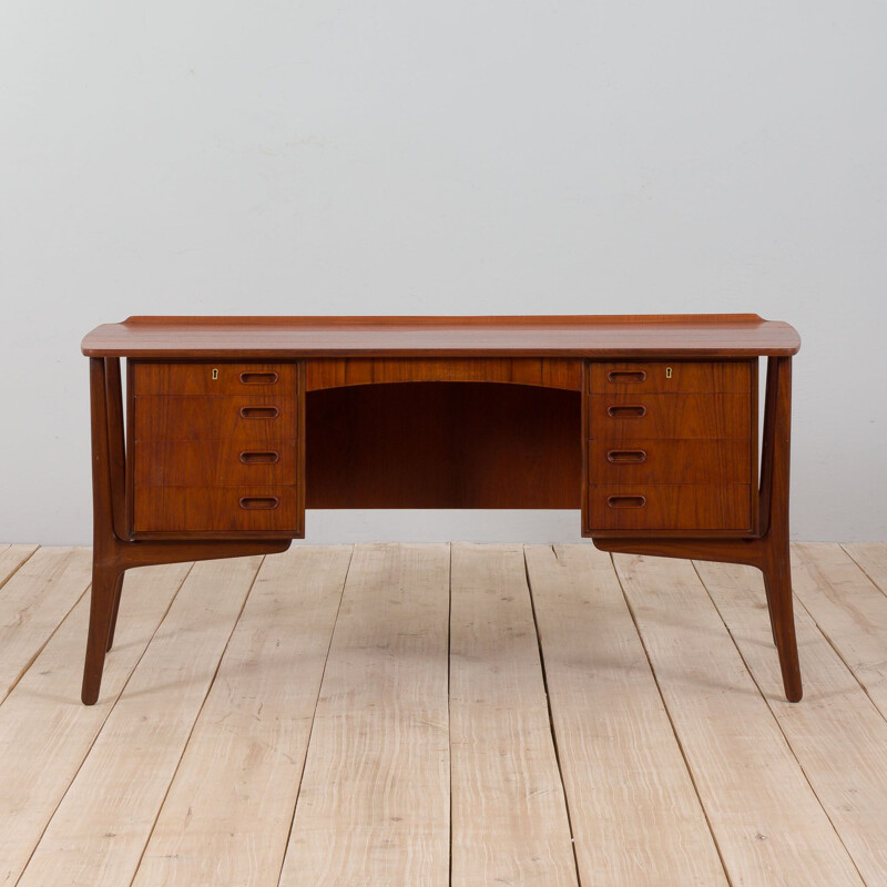 Teak vintage desk by Svend Aage Madsen for H.P. Hansen, Denmark 1960s