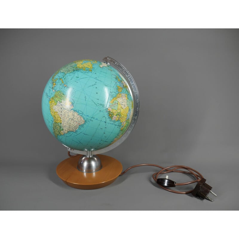 Vintage illuminated globe by Jro Verlag for Munich, Germany 1940s