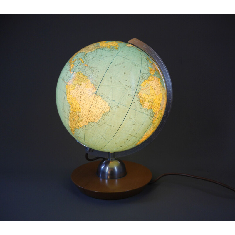 Globe lumineux vintage par Jro Verlag pour Munich, Allemagne 1940