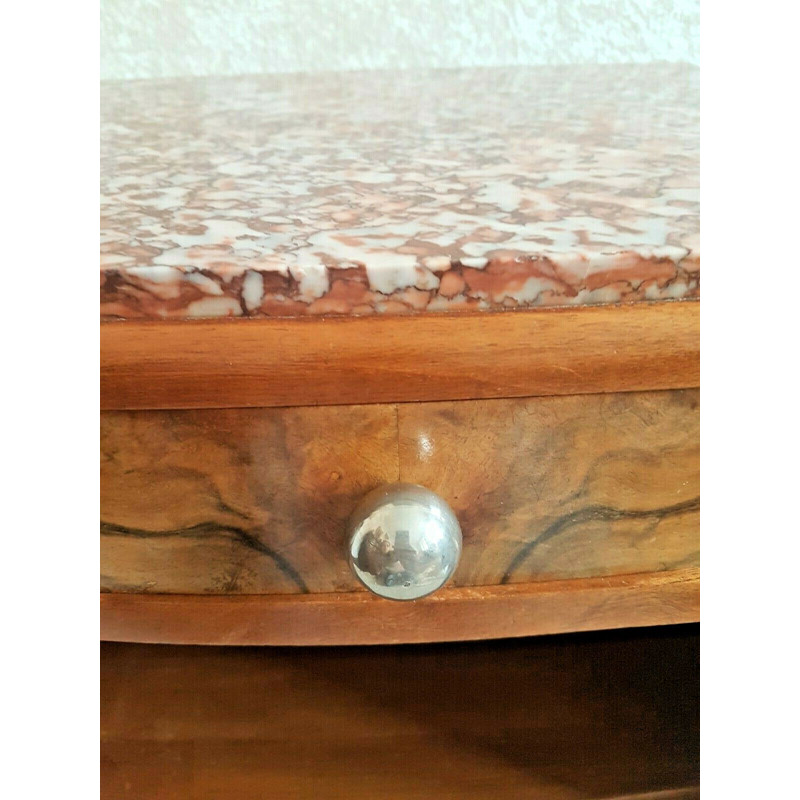 Vintage Art Deco walnut side table, 1930
