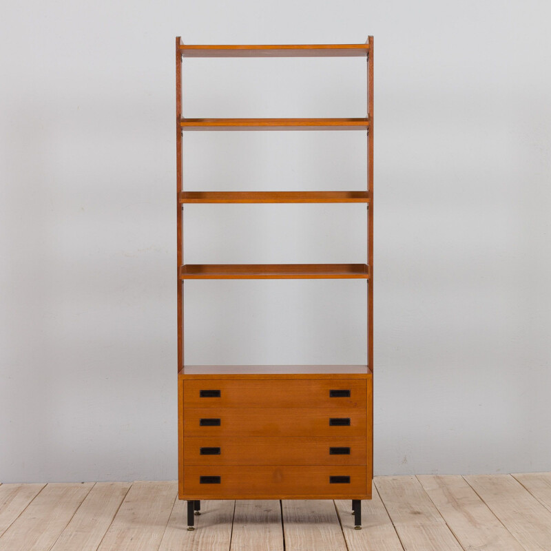 Vintage teak wall unit, Italy 1970