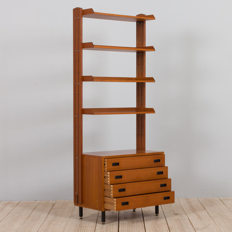 Vintage teak wall unit, Italy 1970